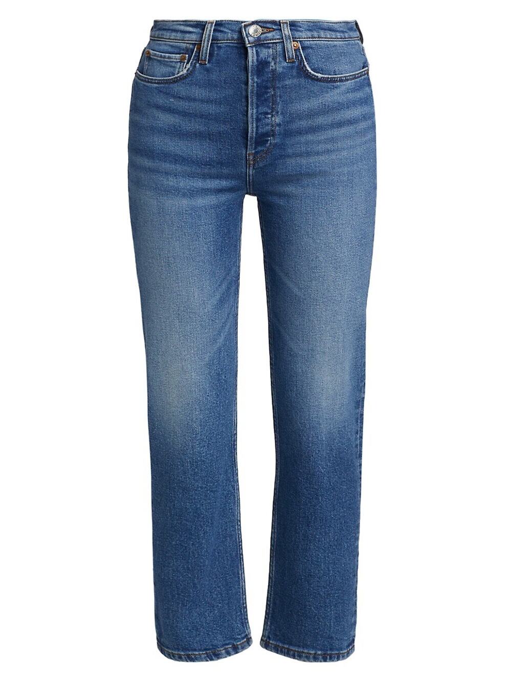 Re/Done Classic High-Rise Straight Leg Blue Jeans